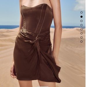 NWT Zara brown corset dress